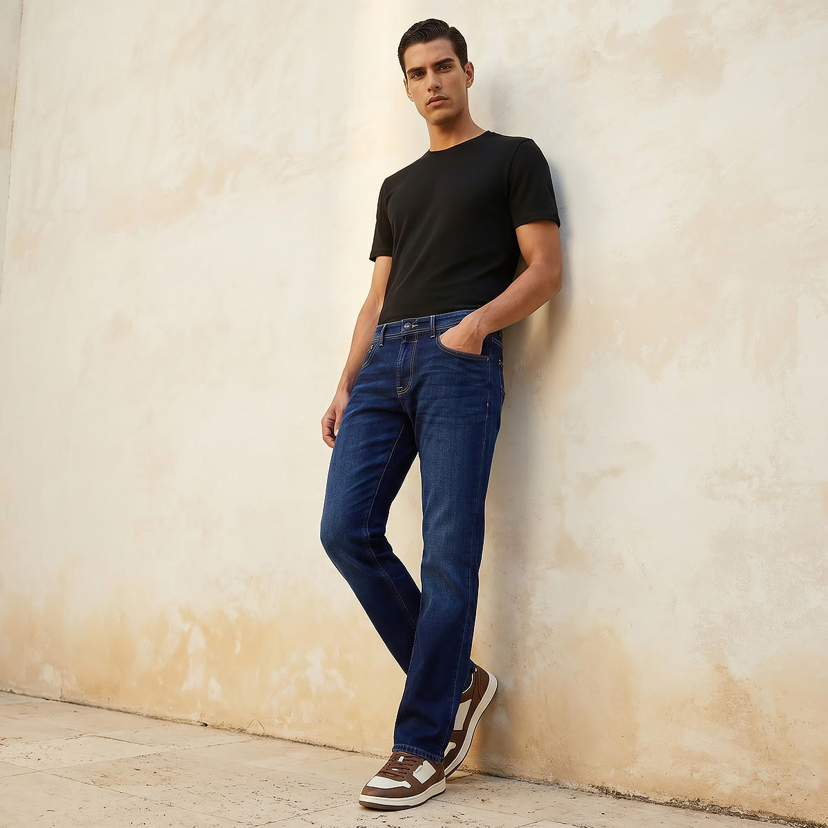 بنطلون جينز رجالي بقصة مستقيمة وخصر عالي-men-clothing-jeans-image-3
