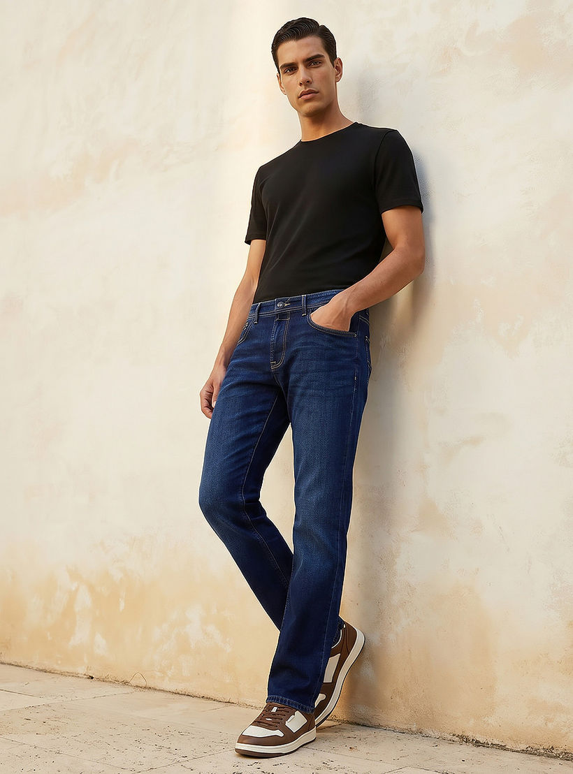 بنطلون جينز رجالي بقصة مستقيمة وخصر عالي-men-clothing-jeans-image-3