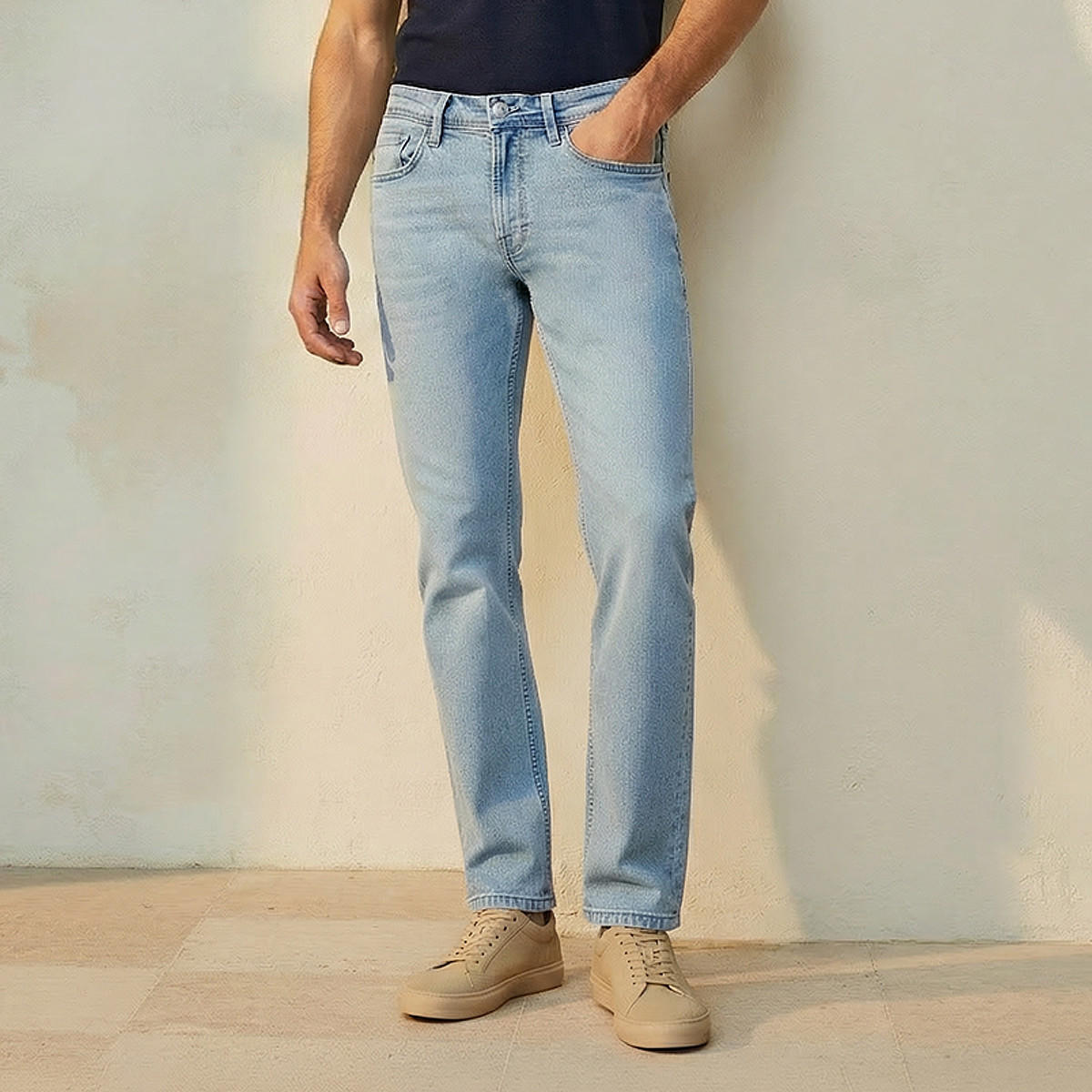 Tapered Fit Jeans with Pockets-men-clothing-jeans-image-1