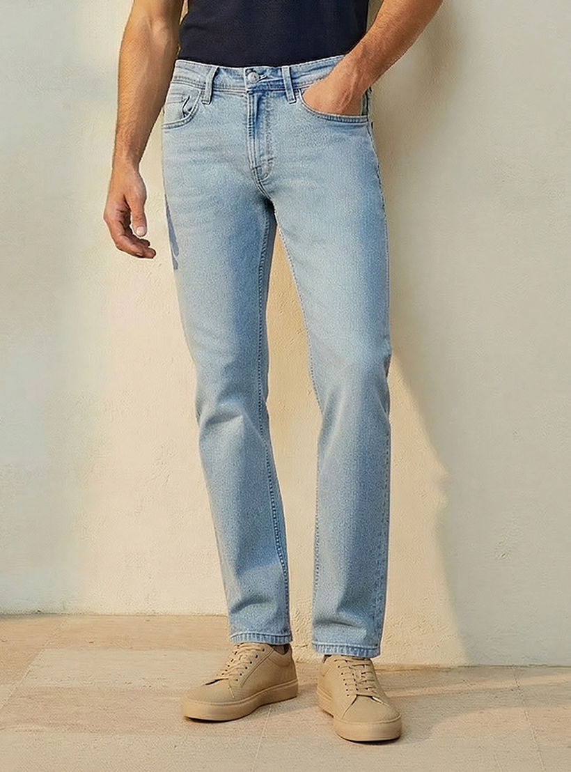 بنطلون جينز بقصة مدببة وجيوب-men-clothing-jeans-image-1