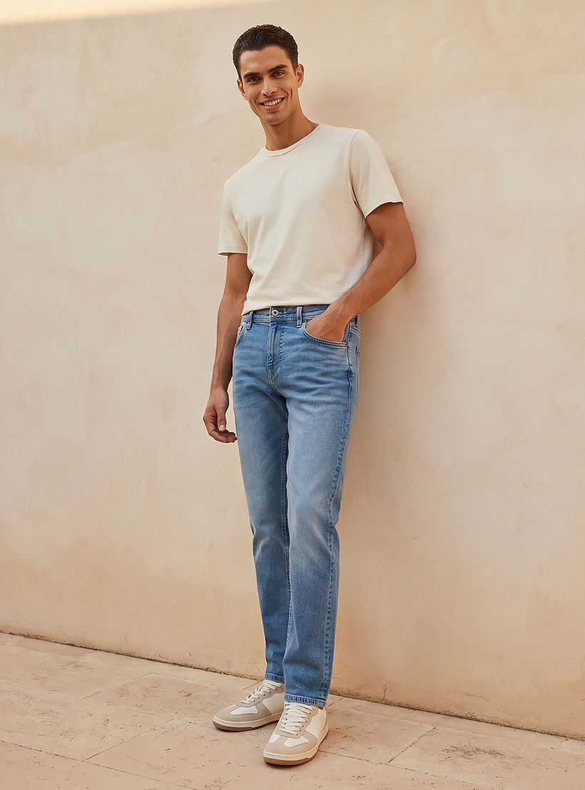 بنطلون جينز بقصة مدببة وجيوب-men-clothing-jeans-image-3