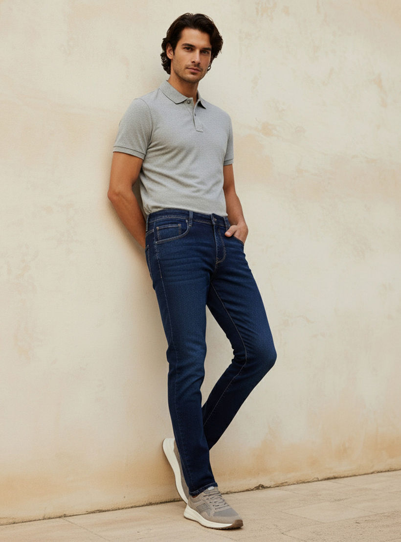 بنطلون جينز بقصة مدببة وجيوب-men-clothing-jeans-image-3