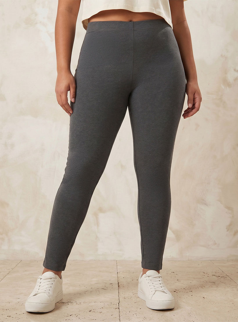 Ulla Popken Plus Elasticated Waist Leggings-women-clothing-leggings-image-1