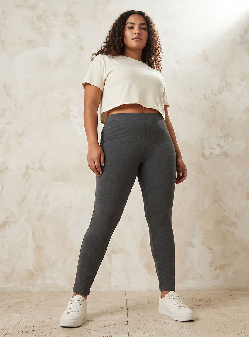 Ulla Popken Plus Elasticated Waist Leggings-women-clothing-leggings-image-3