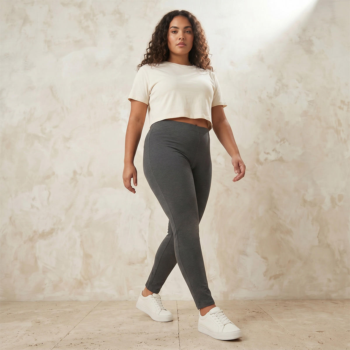 Ulla Popken Plus Elasticated Waist Leggings-women-clothing-leggings-image-5