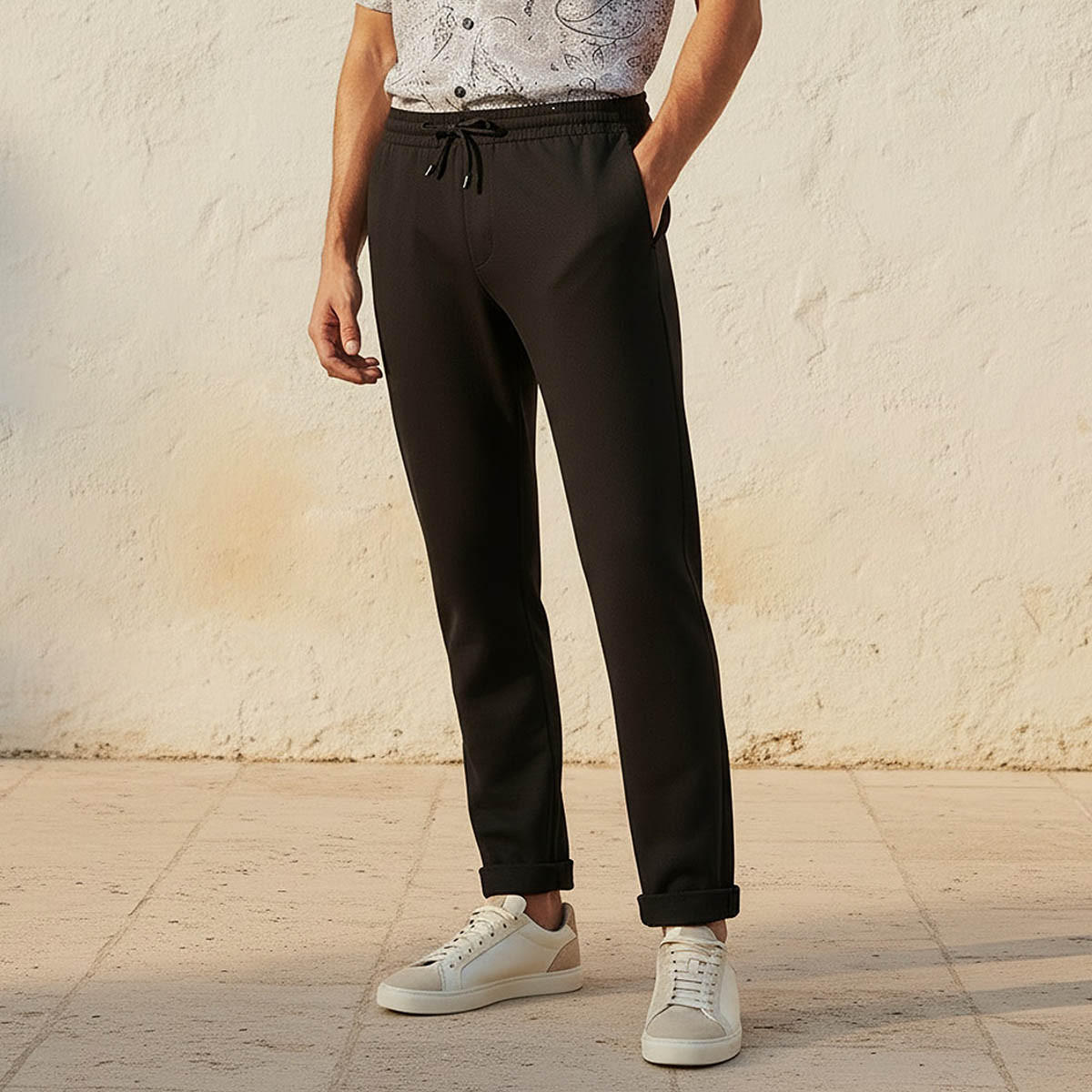 Men Regular Fit Textured Trousers-men-clothing-bottoms-trousersandchinos-trousers-image-1
