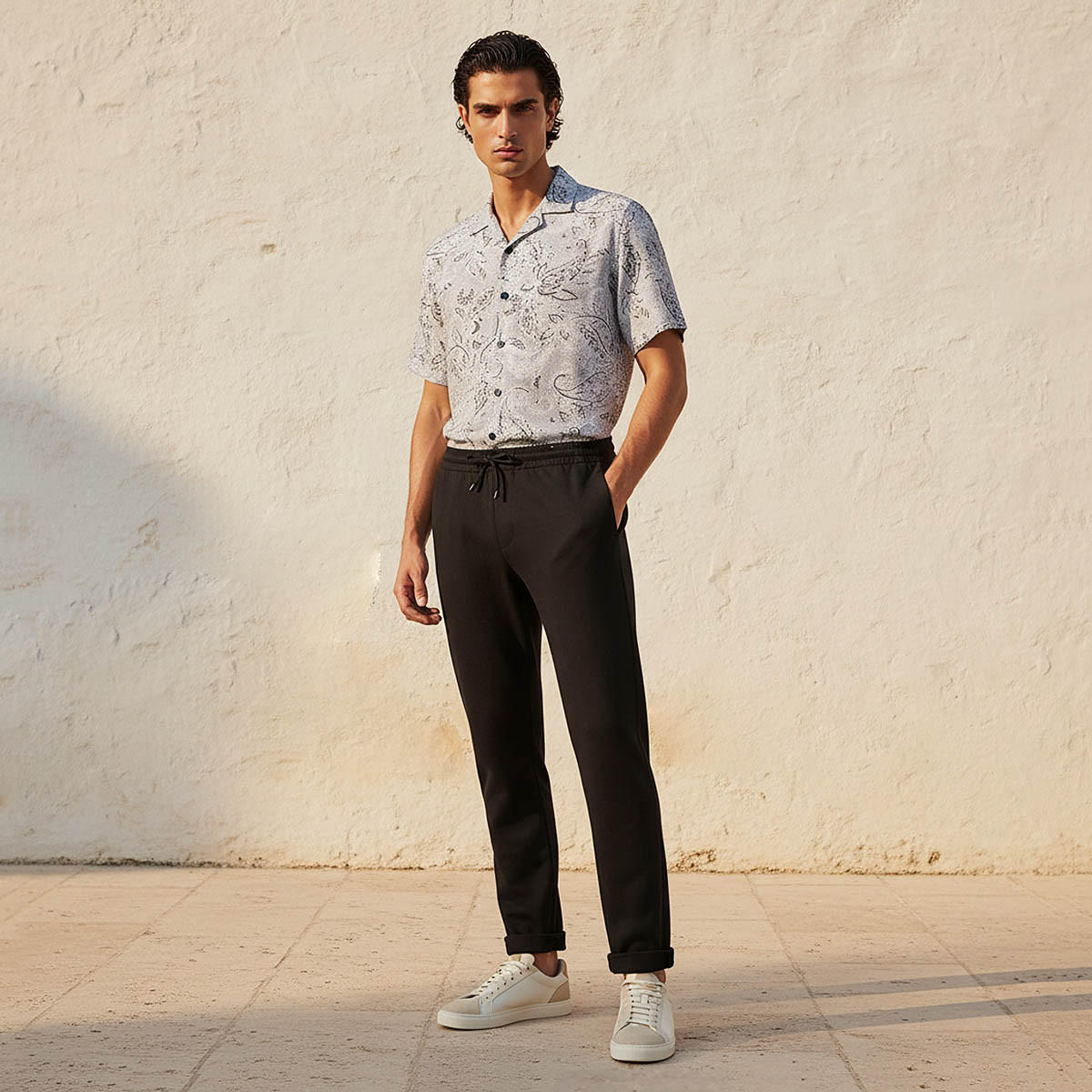 Men Regular Fit Textured Trousers-men-clothing-bottoms-trousersandchinos-trousers-image-3