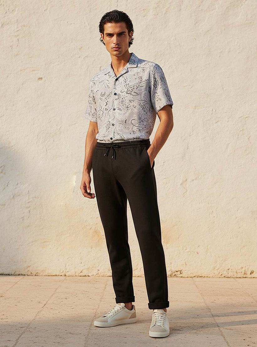 Men Regular Fit Textured Trousers-men-clothing-bottoms-trousersandchinos-trousers-image-3