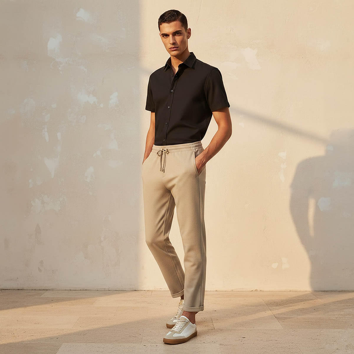 بنطلون رجالي بقصة عادية وملمس بارز-men-clothing-trousersandchinos-trousers-image-3