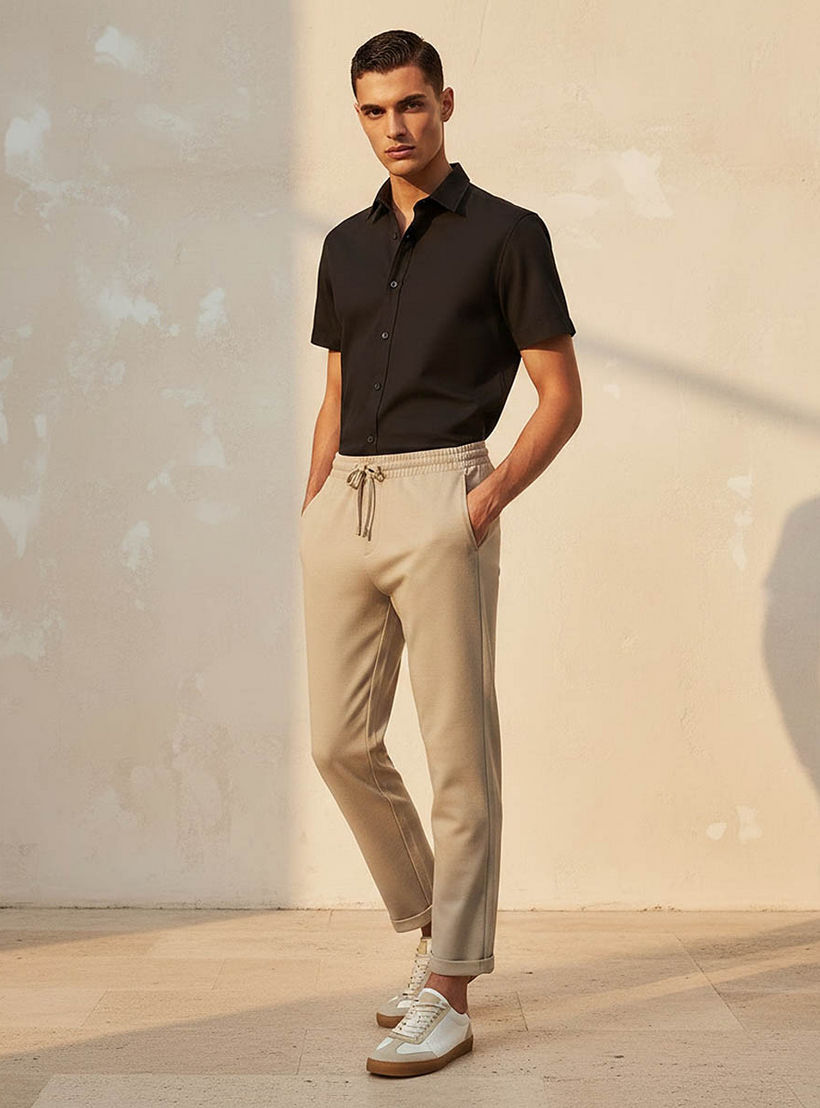 بنطلون رجالي بقصة عادية وملمس بارز-men-clothing-trousersandchinos-trousers-image-3