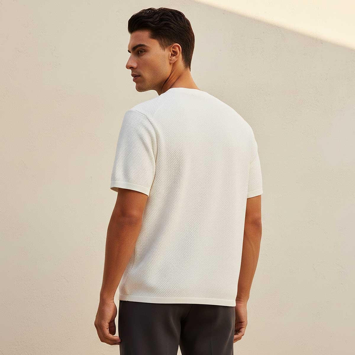 Iconic Regular Fit Crew Neck Short Sleeves Textured T-shirt-men-clothing-tshirtsandpolos-tshirts-image-4