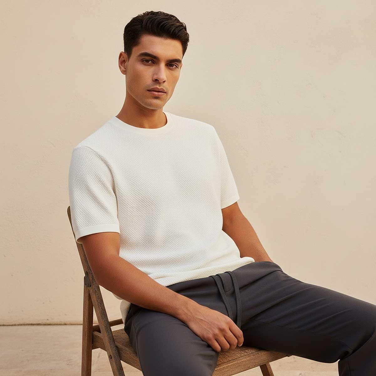 Iconic Regular Fit Crew Neck Short Sleeves Textured T-shirt-men-clothing-tshirtsandpolos-tshirts-image-5