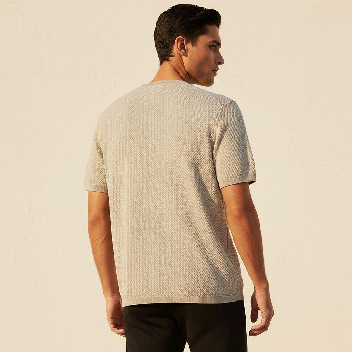 Iconic Regular Fit Crew Neck Short Sleeves Textured T-shirt-men-clothing-tshirtsandpolos-tshirts-image-4