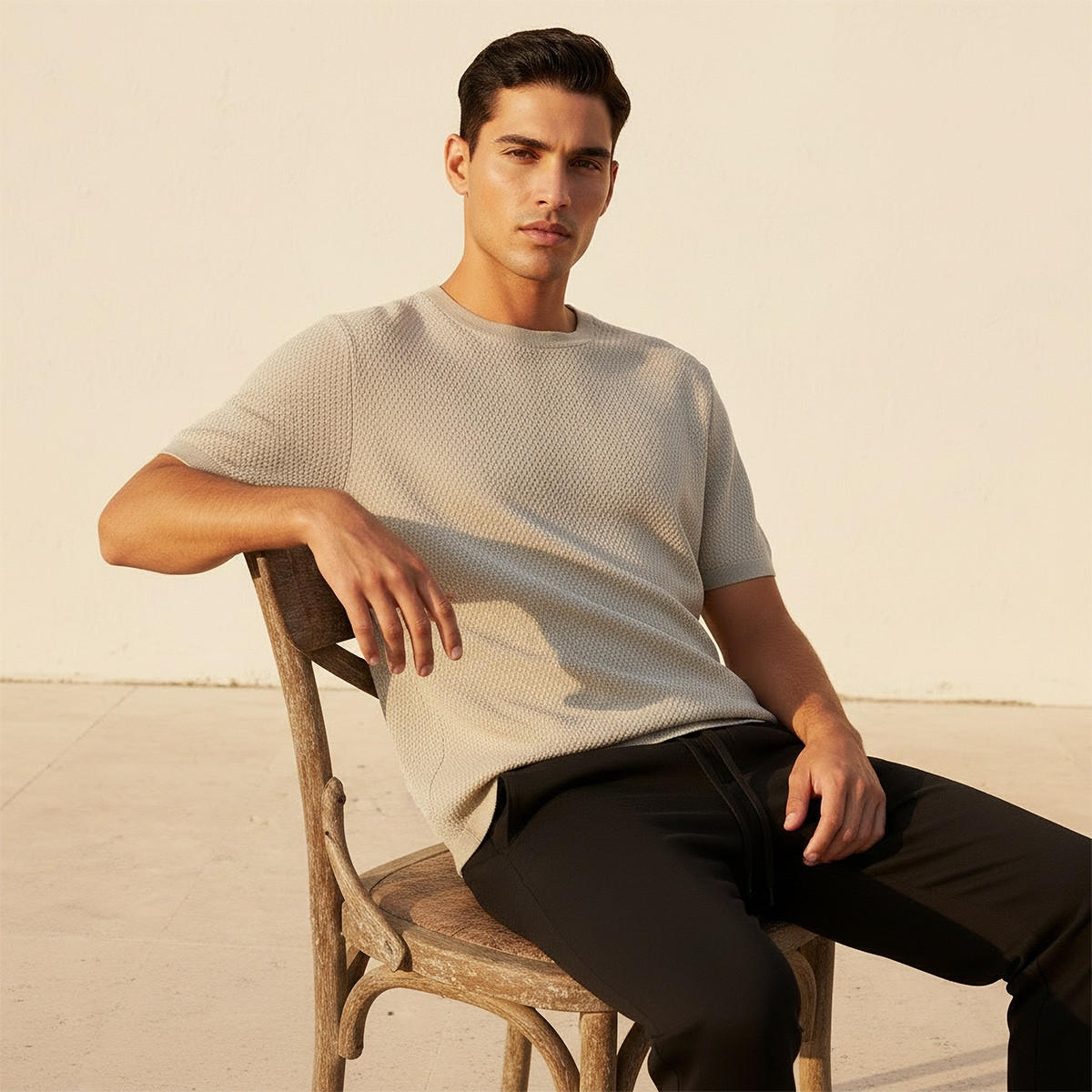 Iconic Regular Fit Crew Neck Short Sleeves Textured T-shirt-men-clothing-tshirtsandpolos-tshirts-image-6