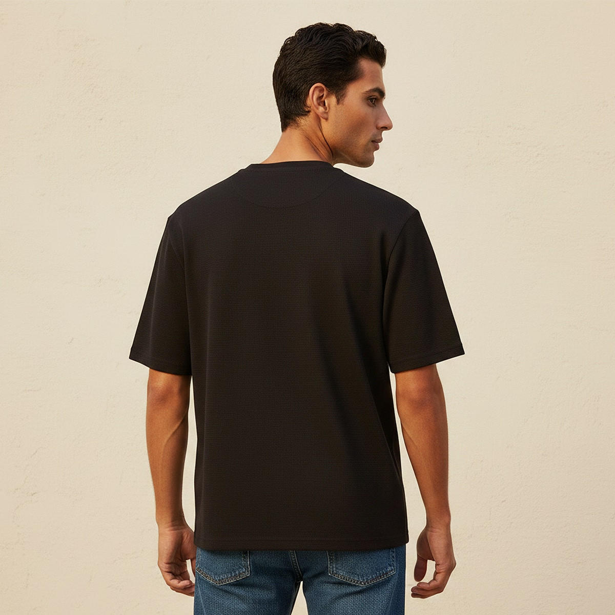 Splash Basic Relaxed Fit Crew Neck Short Sleeves Textured T-shirt-men-clothing-tshirtsandpolos-tshirts-image-4