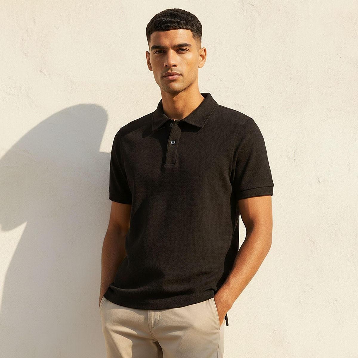 Splash Basic Short Sleeves Textured Polo T-shirt-men-clothing-tshirtsandpolos-polos-image-1