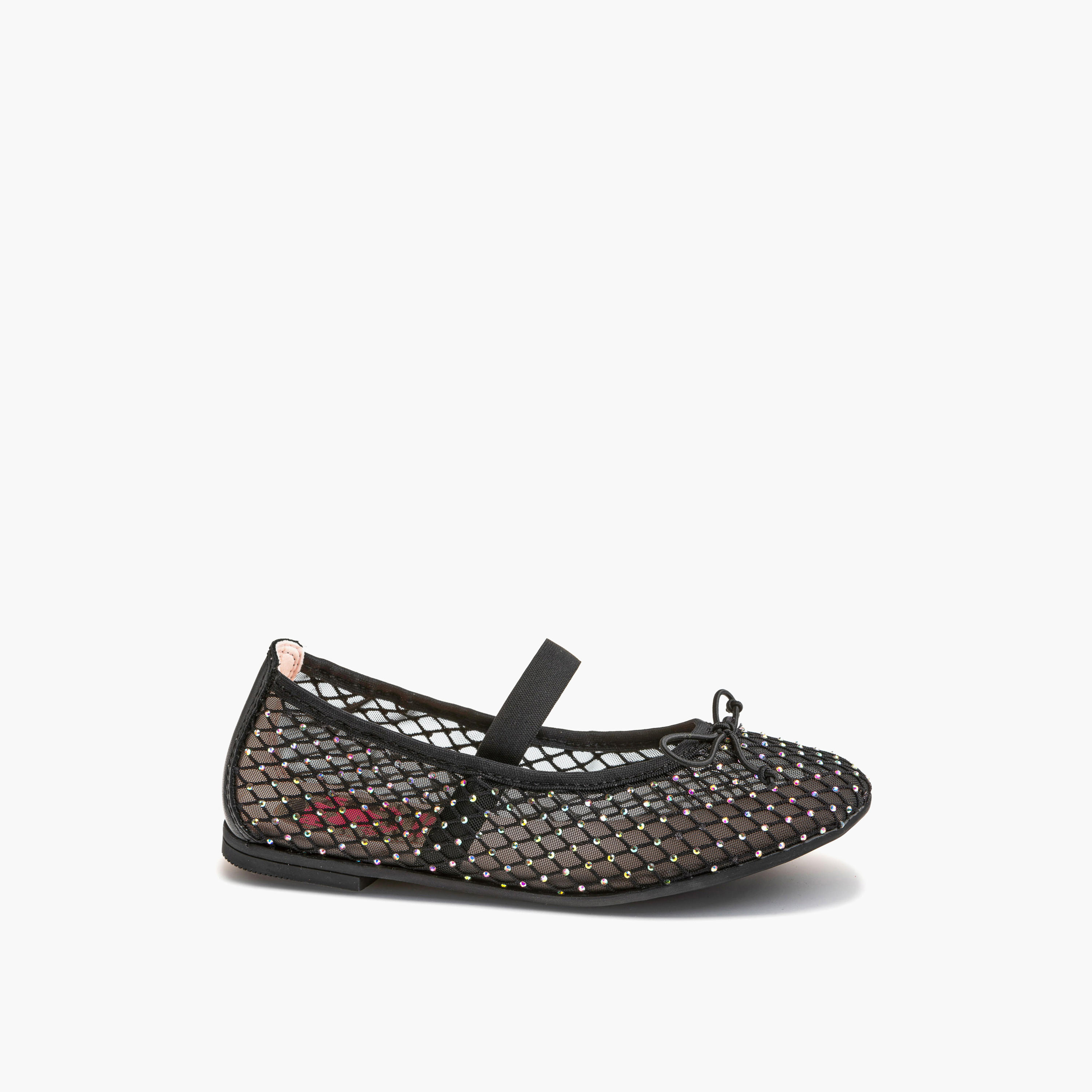 Pablosky Girls' Embellished Ballerina Shoes with Elasticated Strap-girls-shoes-ballerinas-image-1