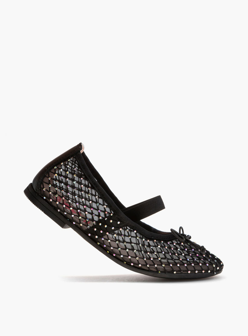 Pablosky Girls' Embellished Ballerina Shoes with Elasticated Strap-girls-shoes-ballerinas-image-5