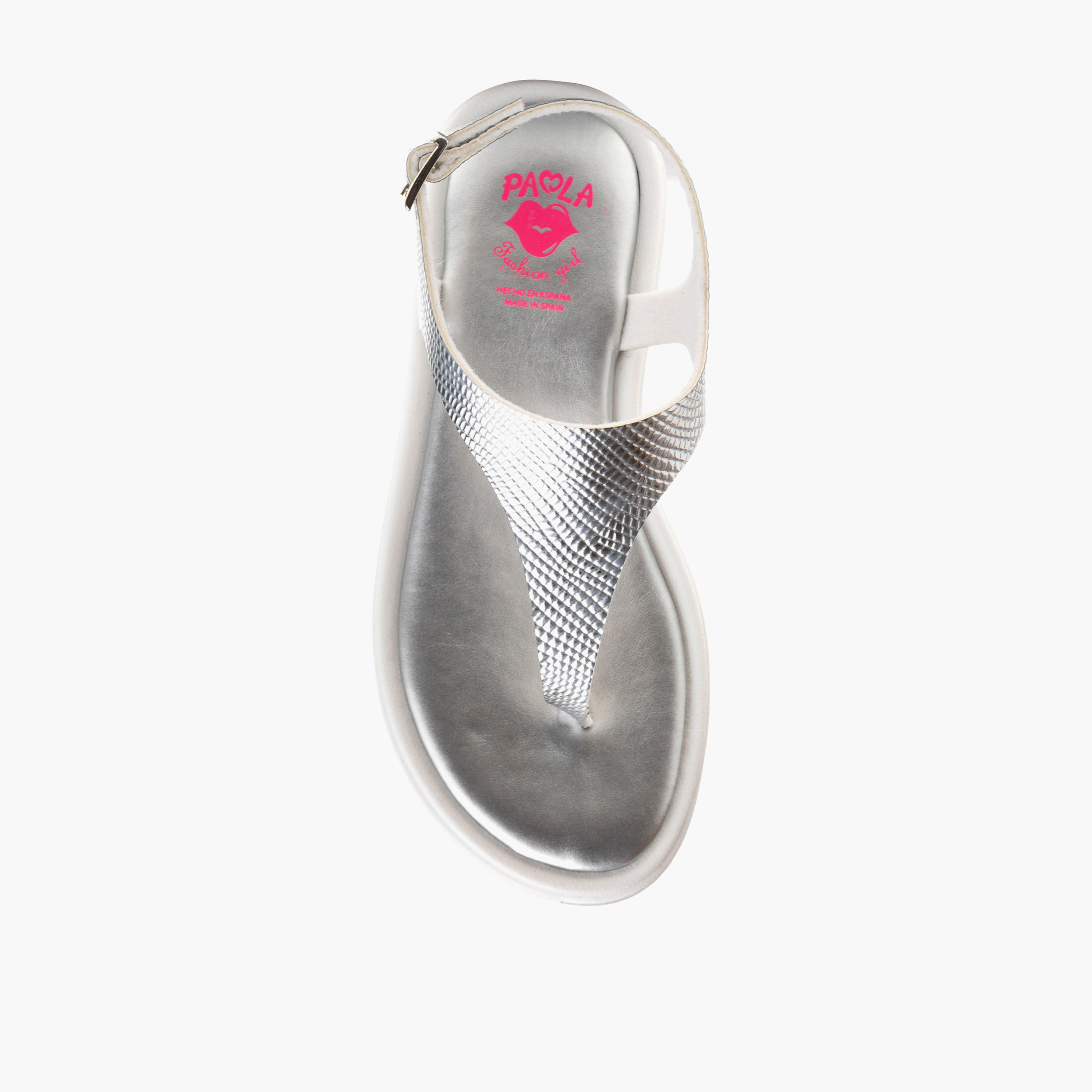 Pablosky Girls' Textured Sandals with Buckle Closure-girls-shoes-sandals-image-4