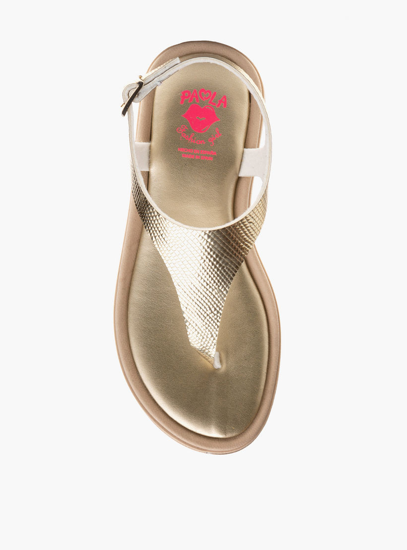 Pablosky Girls' Textured Sandals with Buckle Closure-girls-shoes-sandals-image-4