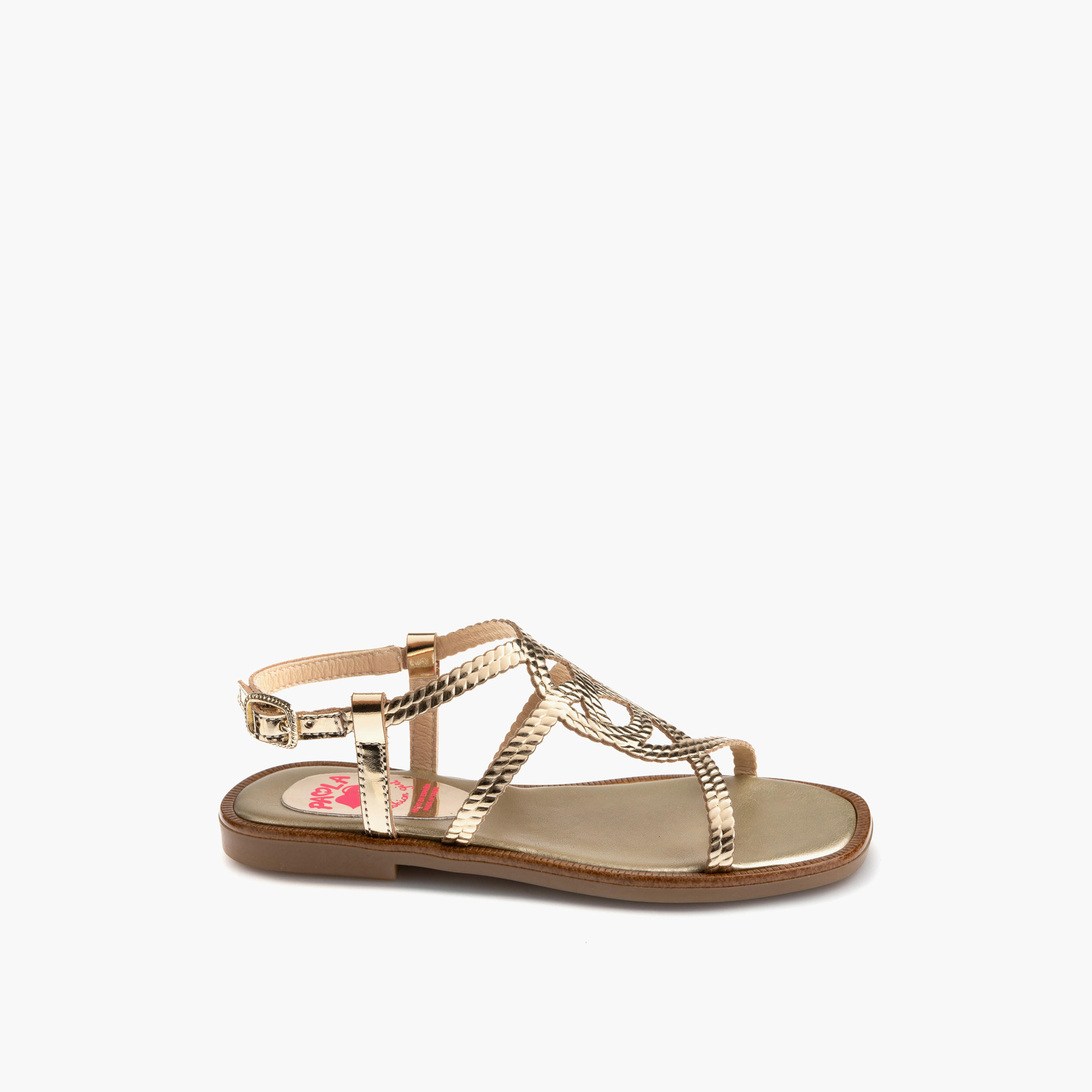 Pablosky Girls' Strap Sandals with Buckle Closure-girls-shoes-sandals-image-1
