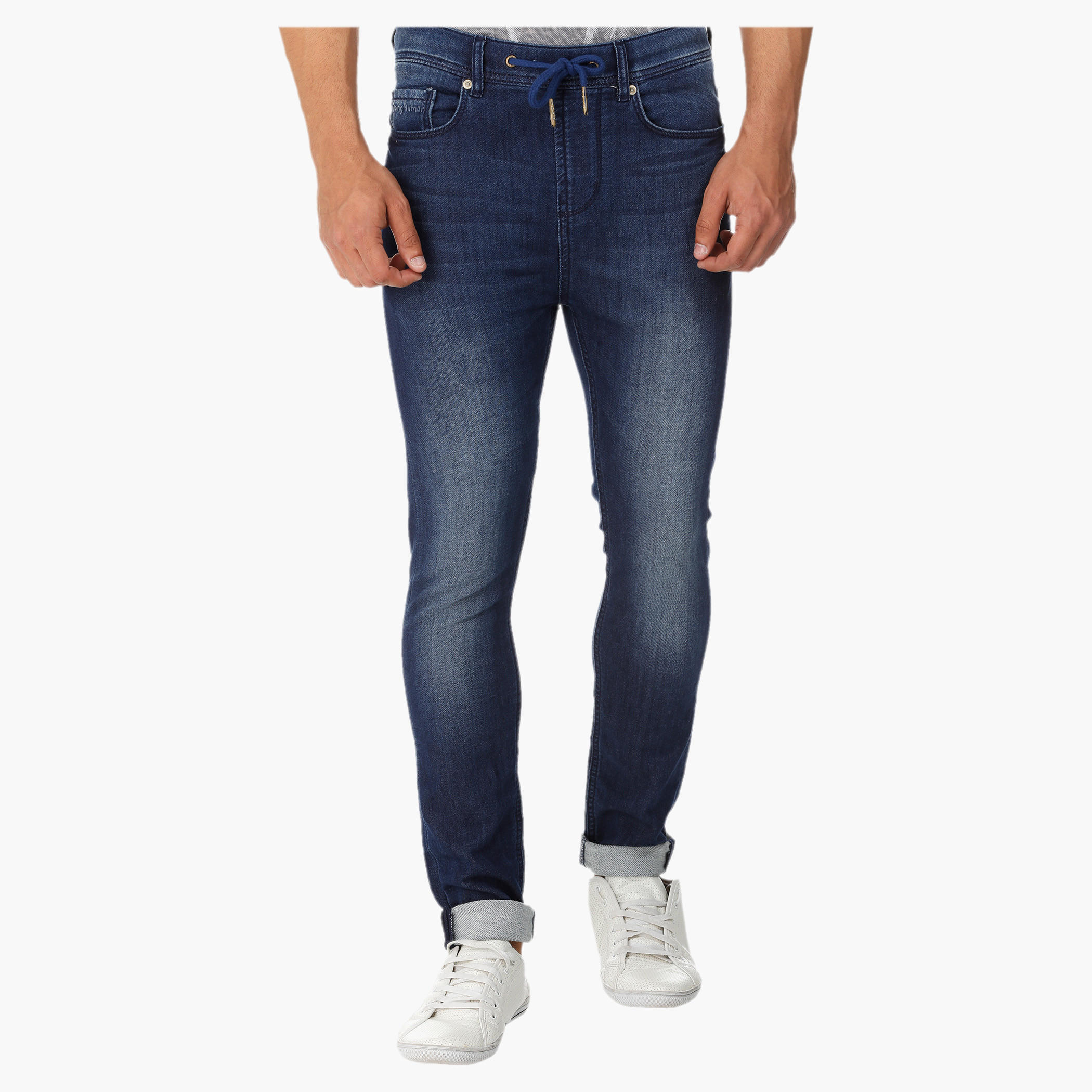 Being Human Stonewashed Denims with Drawstring-men-clothing-bottoms-jeans-image-1