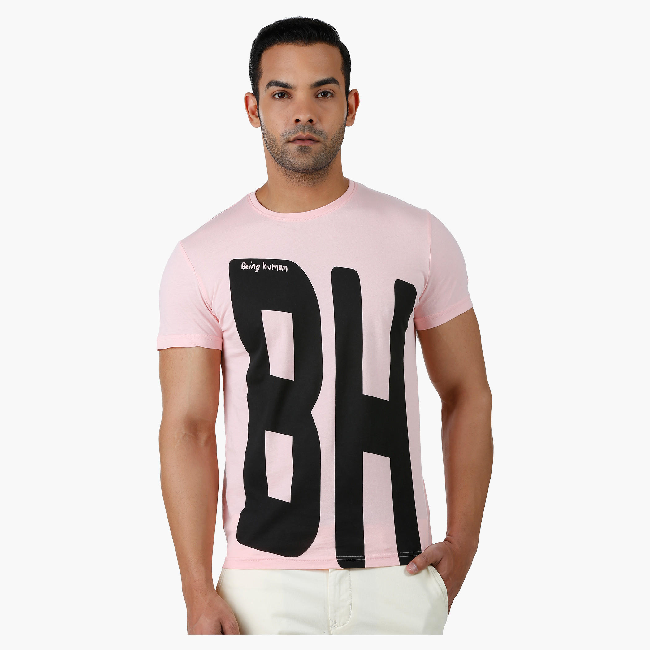 Being Human Graphic Print T-shirt with Crew Neck and Short Sleeves-men-clothing-tshirtsandpolos-tshirts-image-1