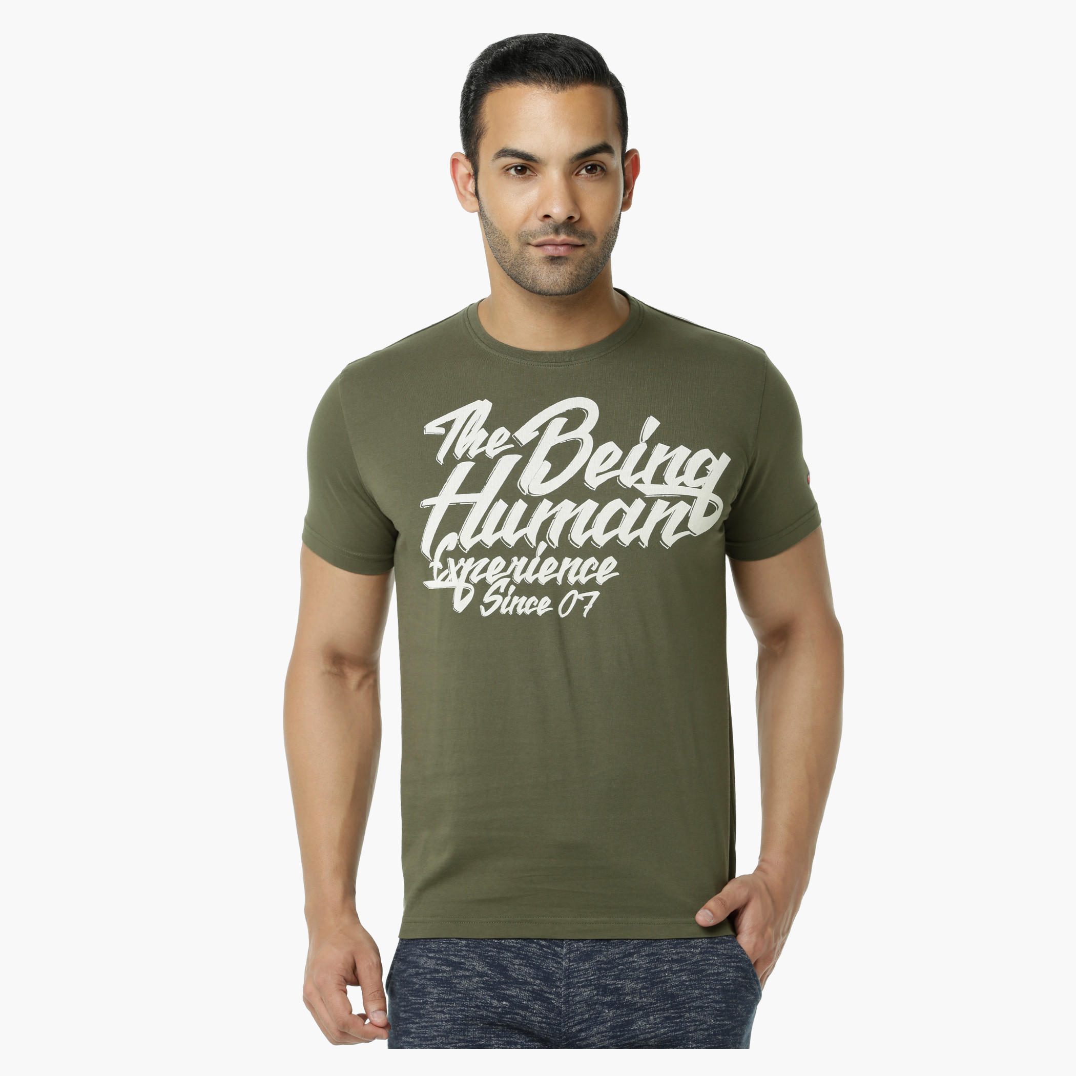 Being Human Printed Crew Neck Cotton T-Shirt with Short Sleeves-men-clothing-tshirtsandpolos-tshirts-image-1