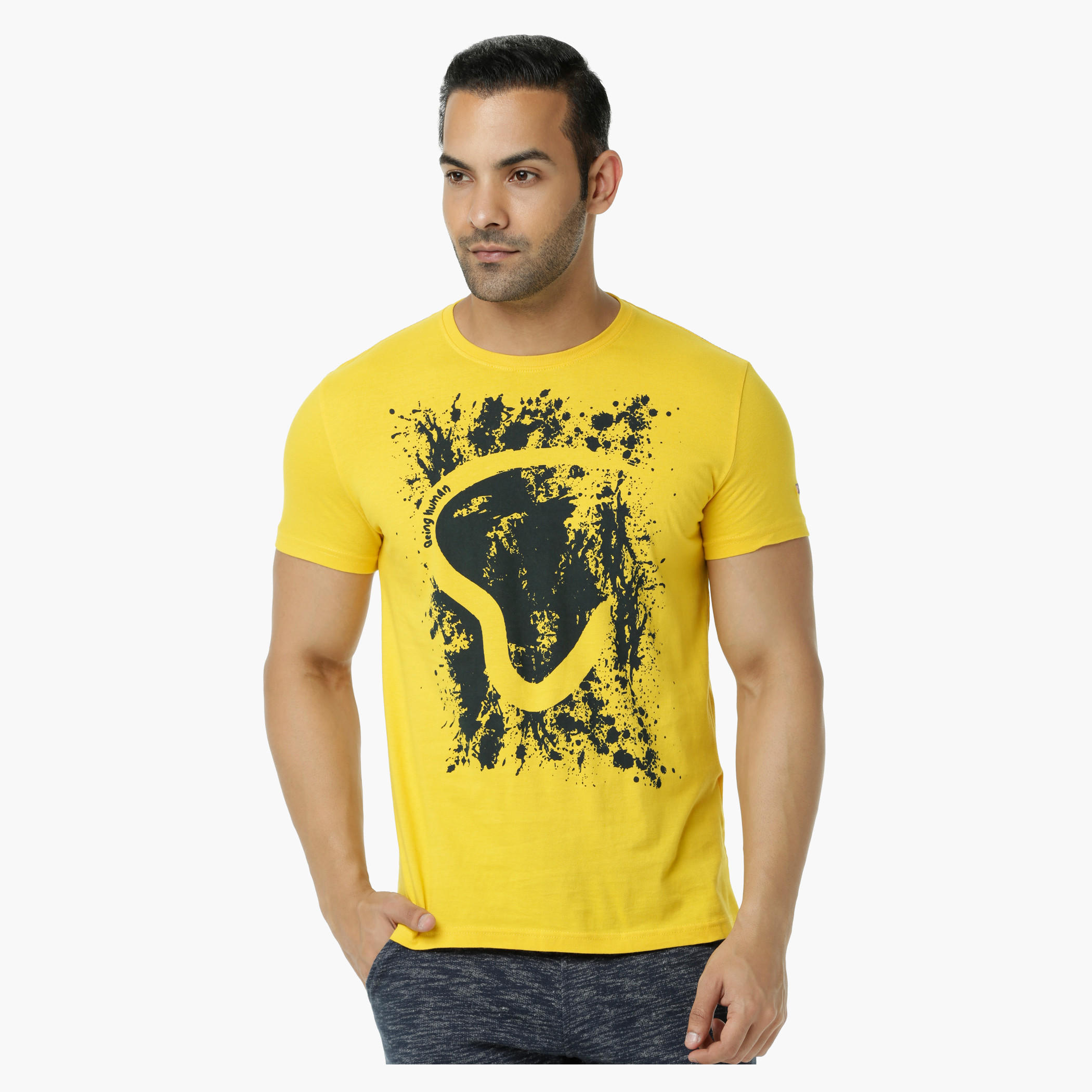 Being Human Printed Crew Neck Cotton T-Shirt with Short Sleeves-men-clothing-tshirtsandpolos-tshirts-image-1