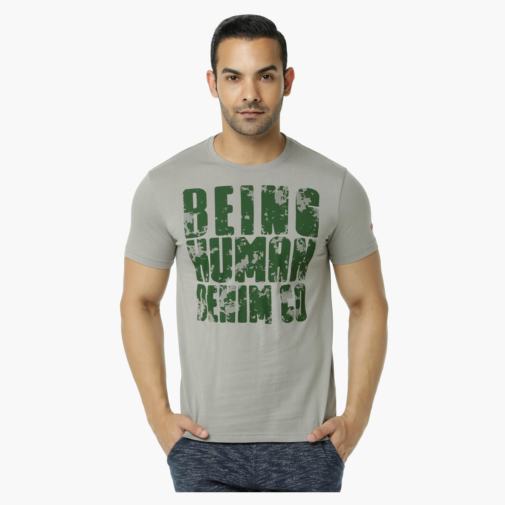 Being Human Printed Crew Neck Cotton T-Shirt with Short Sleeves-men-clothing-tshirtsandpolos-tshirts-image-1