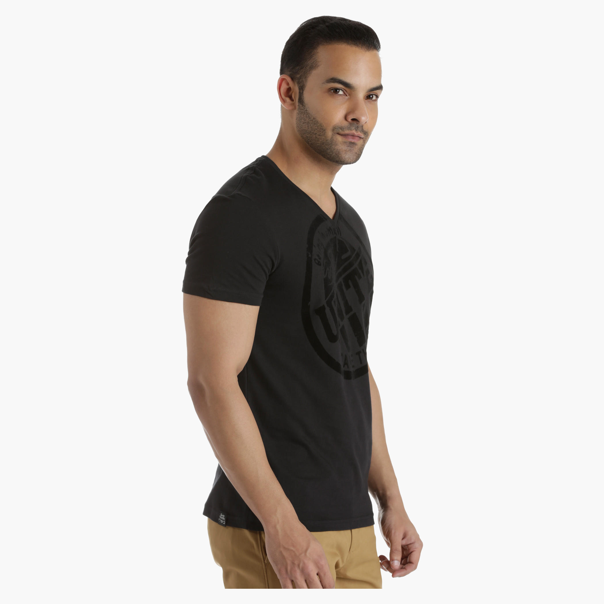 Being Human Cotton T-Shirt with V-Neck in Regular Fit-men-clothing-tshirtsandpolos-tshirts-image-3