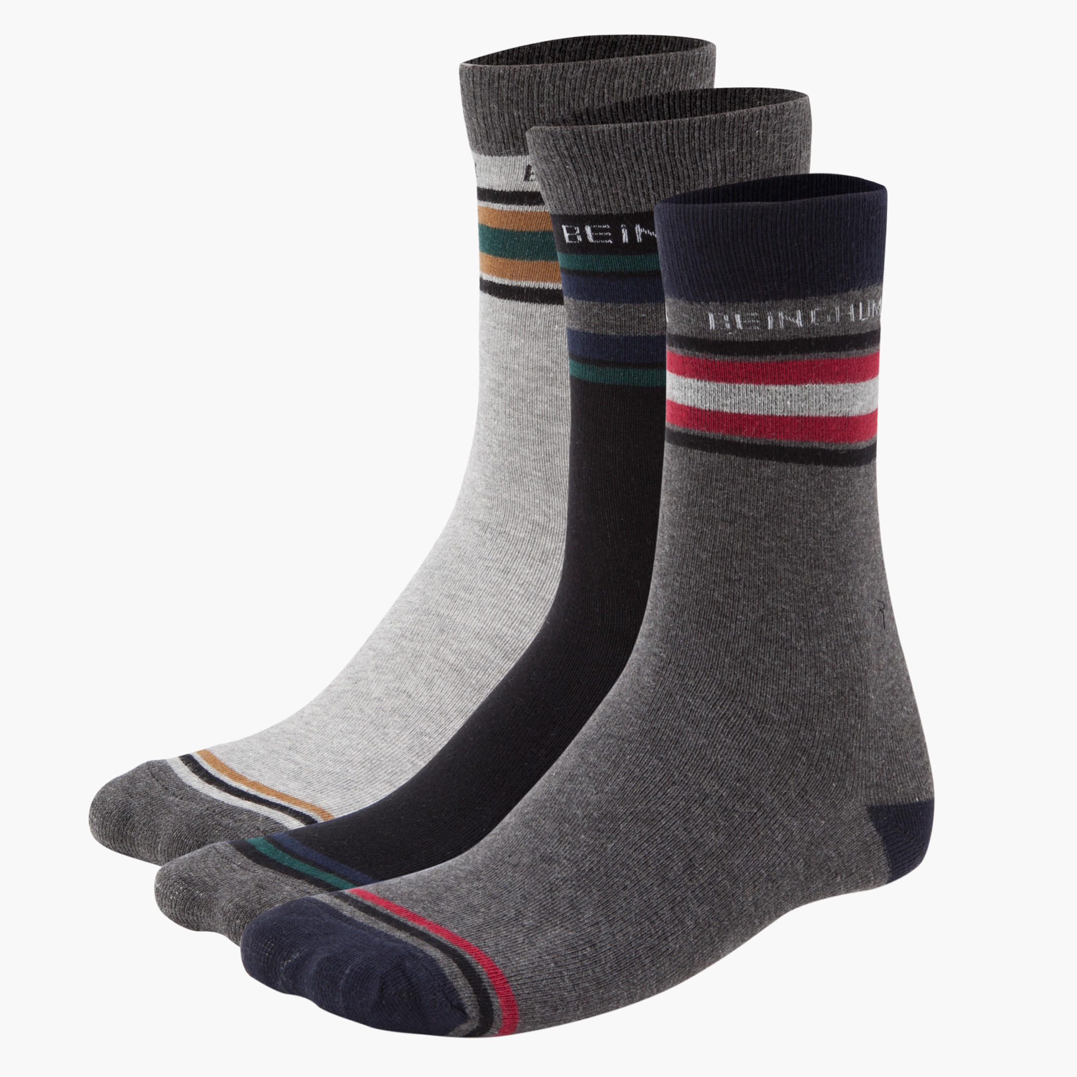 Being Human Cotton Crew Socks - Set of 3-men-socks-image-1