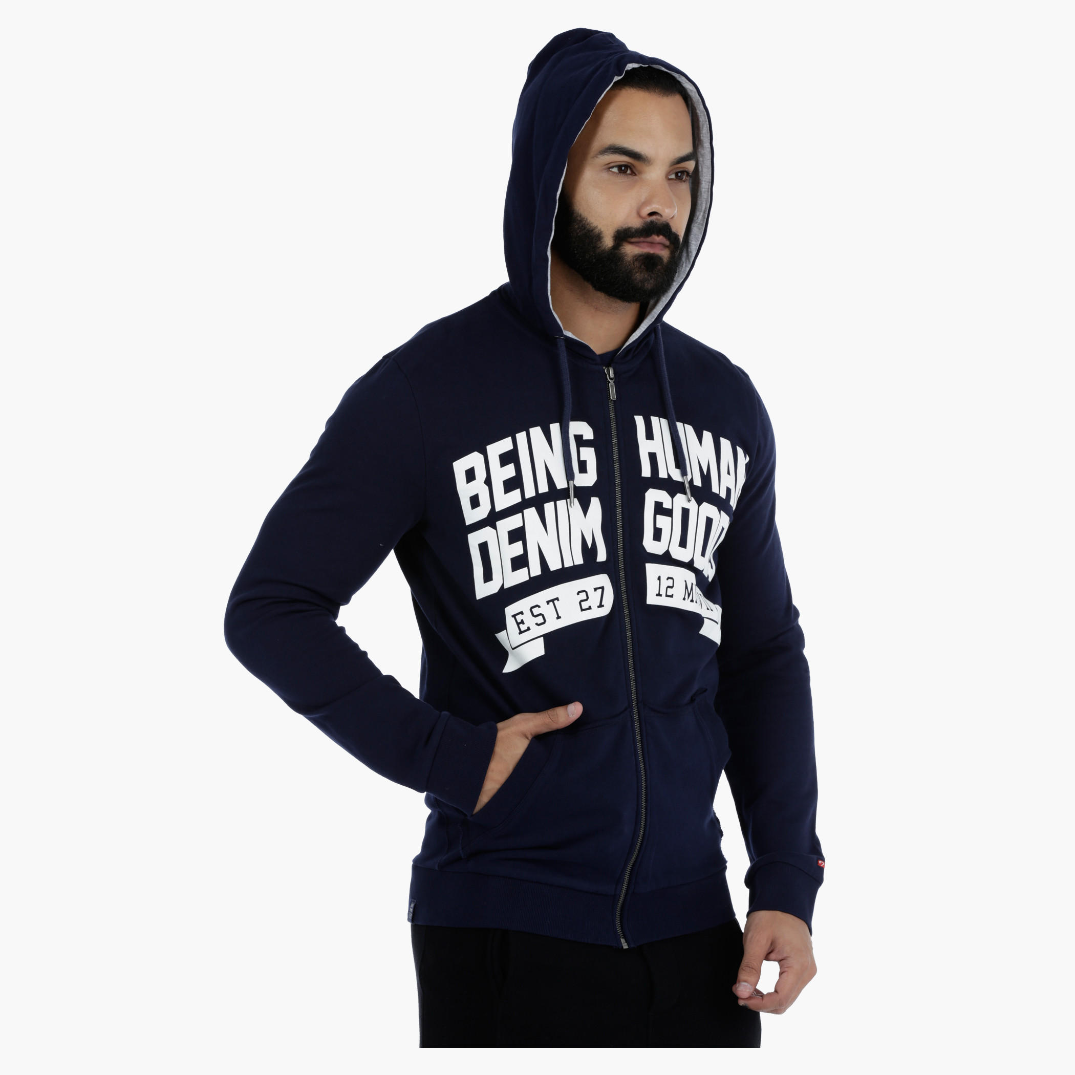 Being Human Printed Sweatshirt with Hood-men-winterwear-hoodiesandsweatshirts-image-3