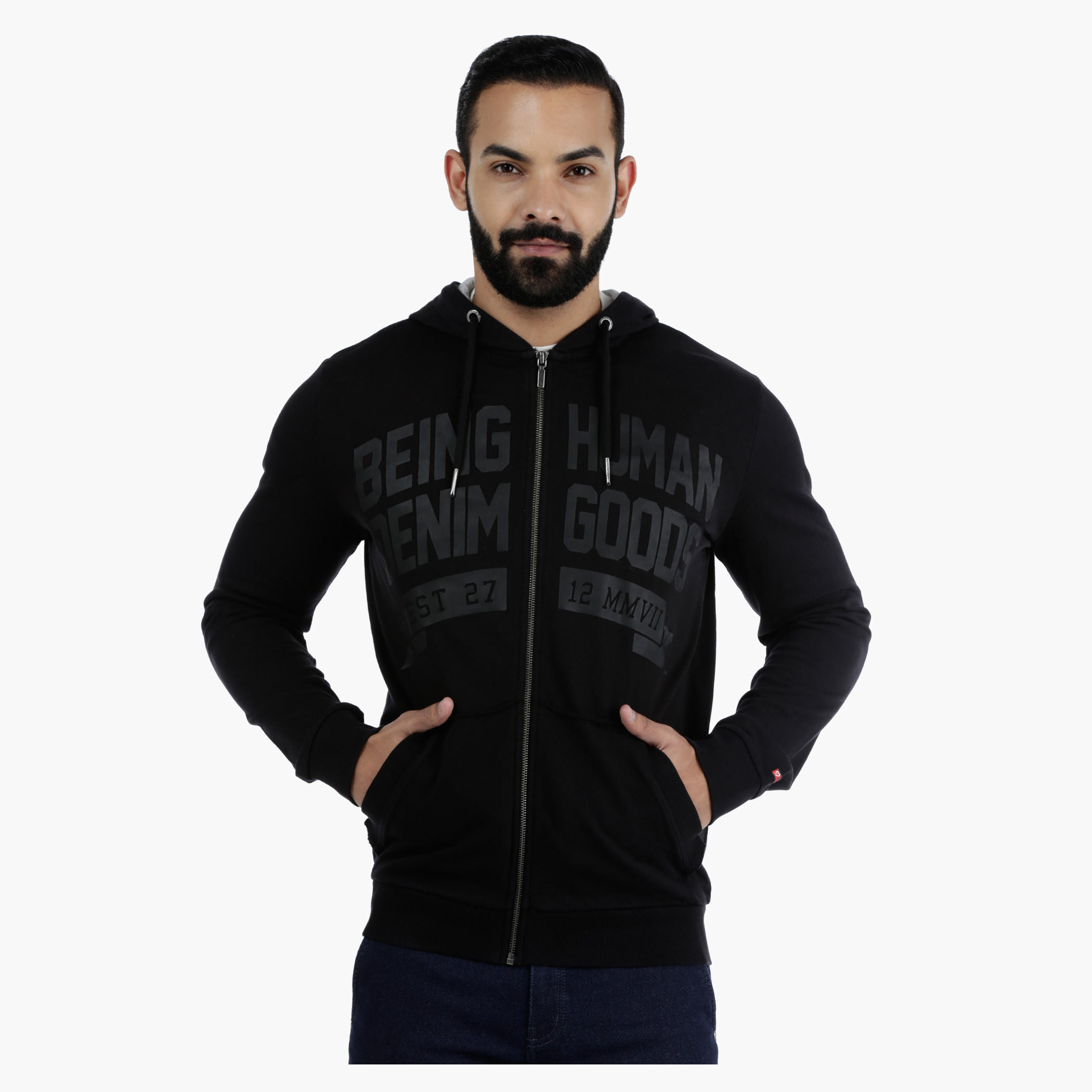 Being Human Printed Cotton Sweatshirt with Hood-men-winterwear-hoodiesandsweatshirts-image-1