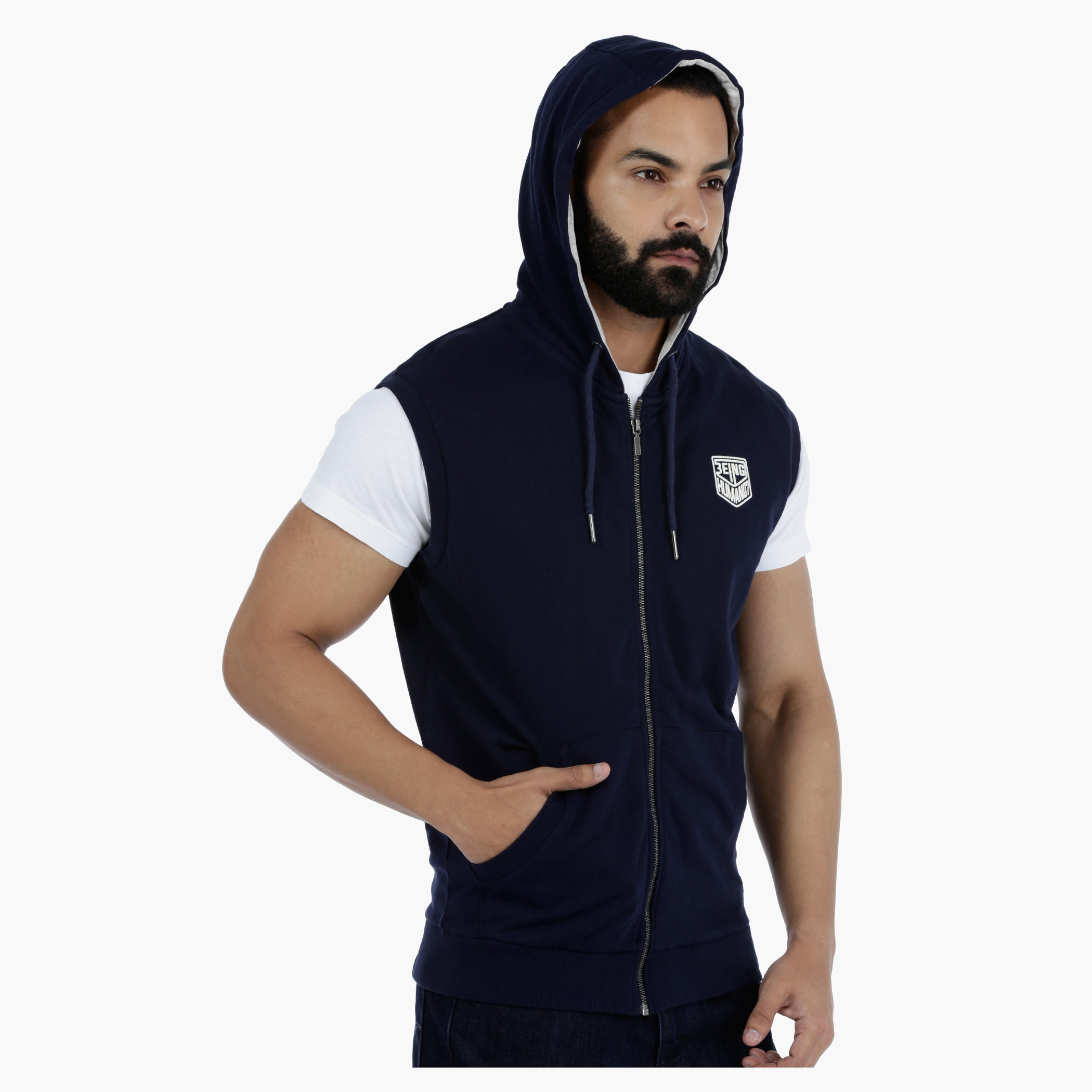 Being Human Hooded Cotton Sweatshirt with Front Zip-men-winterwear-hoodiesandsweatshirts-image-3