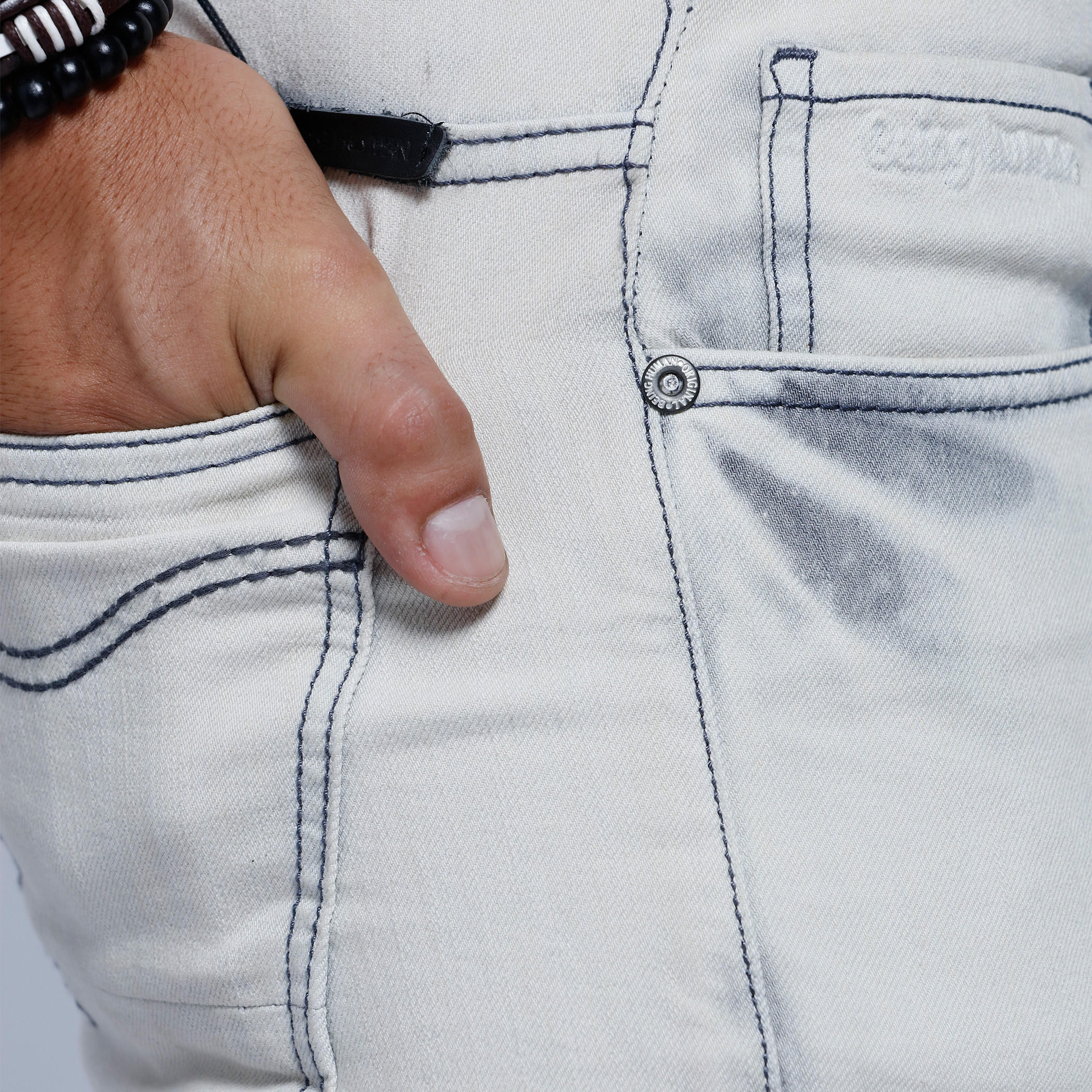 Full Length Denim Cuffed Jeans-men-clothing-bottoms-jeans-image-2