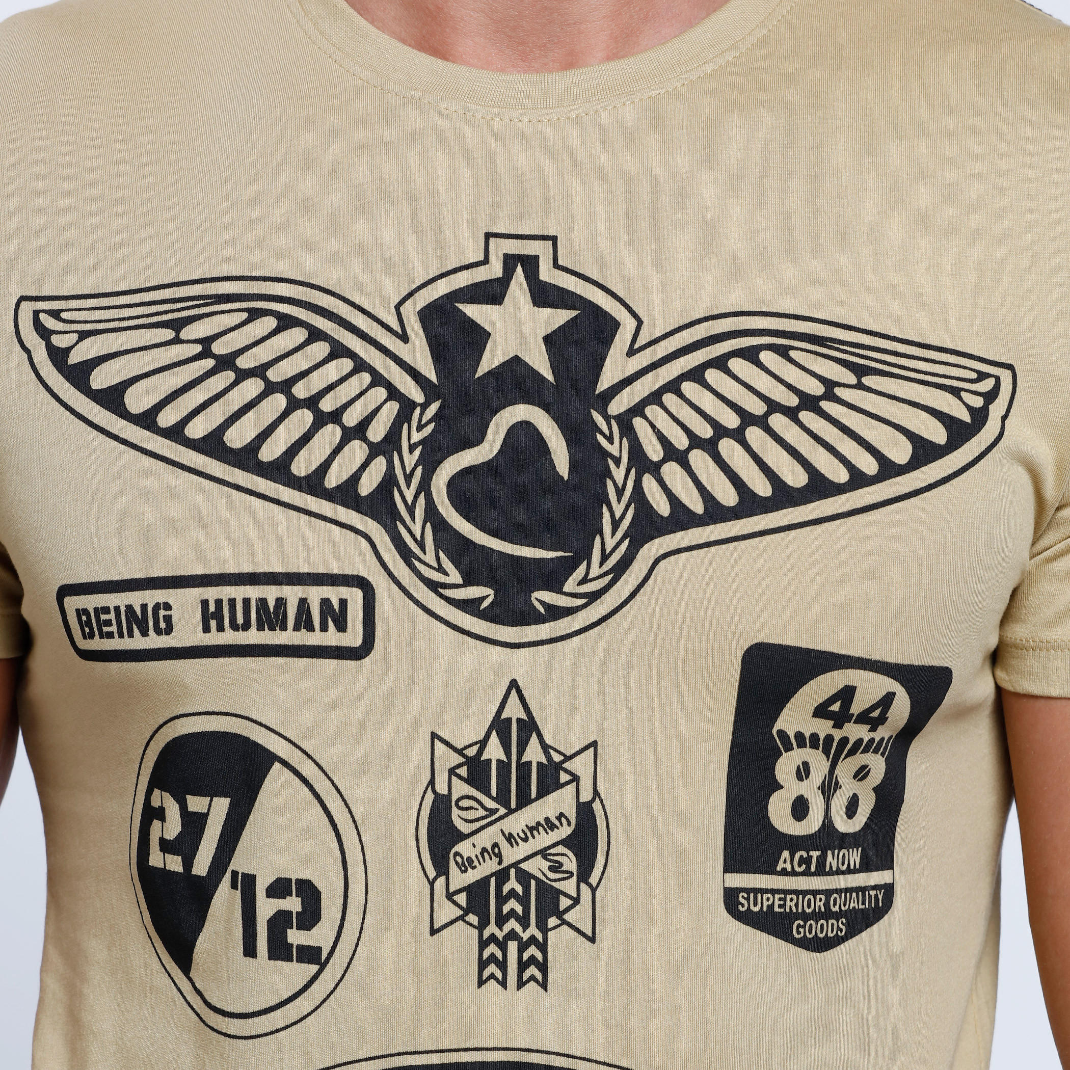 Being Human Printed Short Sleeves T-Shirt with Crew Neckline-men-clothing-tshirtsandpolos-tshirts-image-4