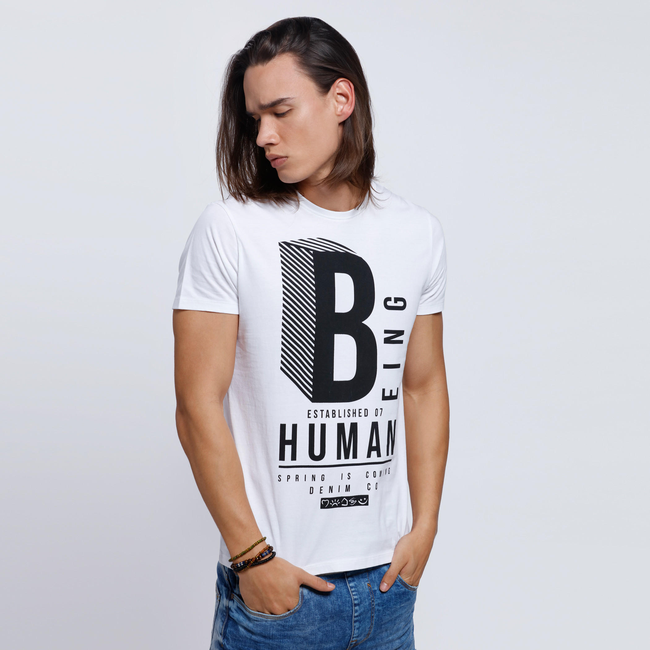 Being Human Crew Neck T-shirt with Short Sleeves-men-clothing-tshirtsandpolos-tshirts-image-1
