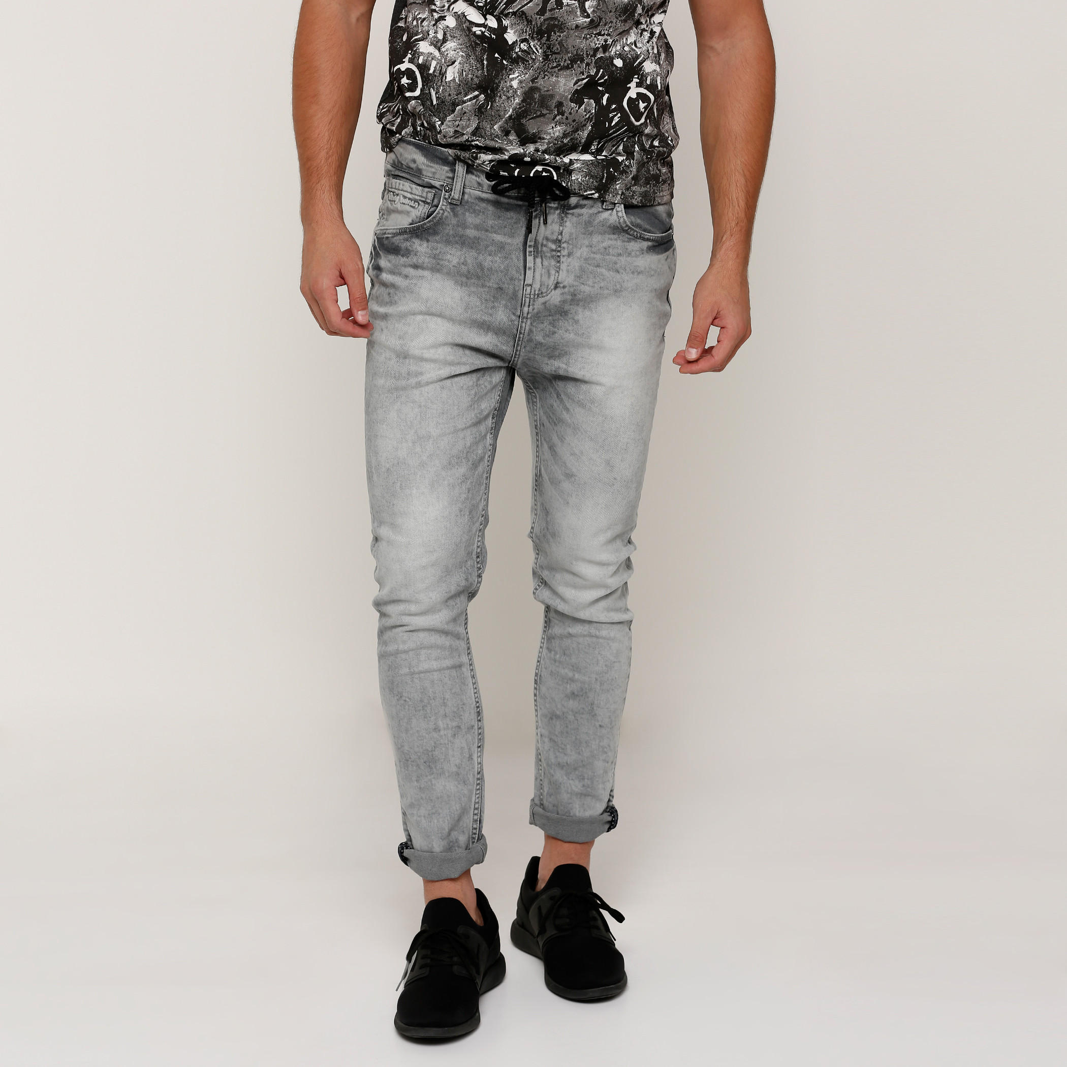 بنطال جينز طويل برباط وجيوب بيينج هيومان-men-clothing-bottoms-jeans-image-1