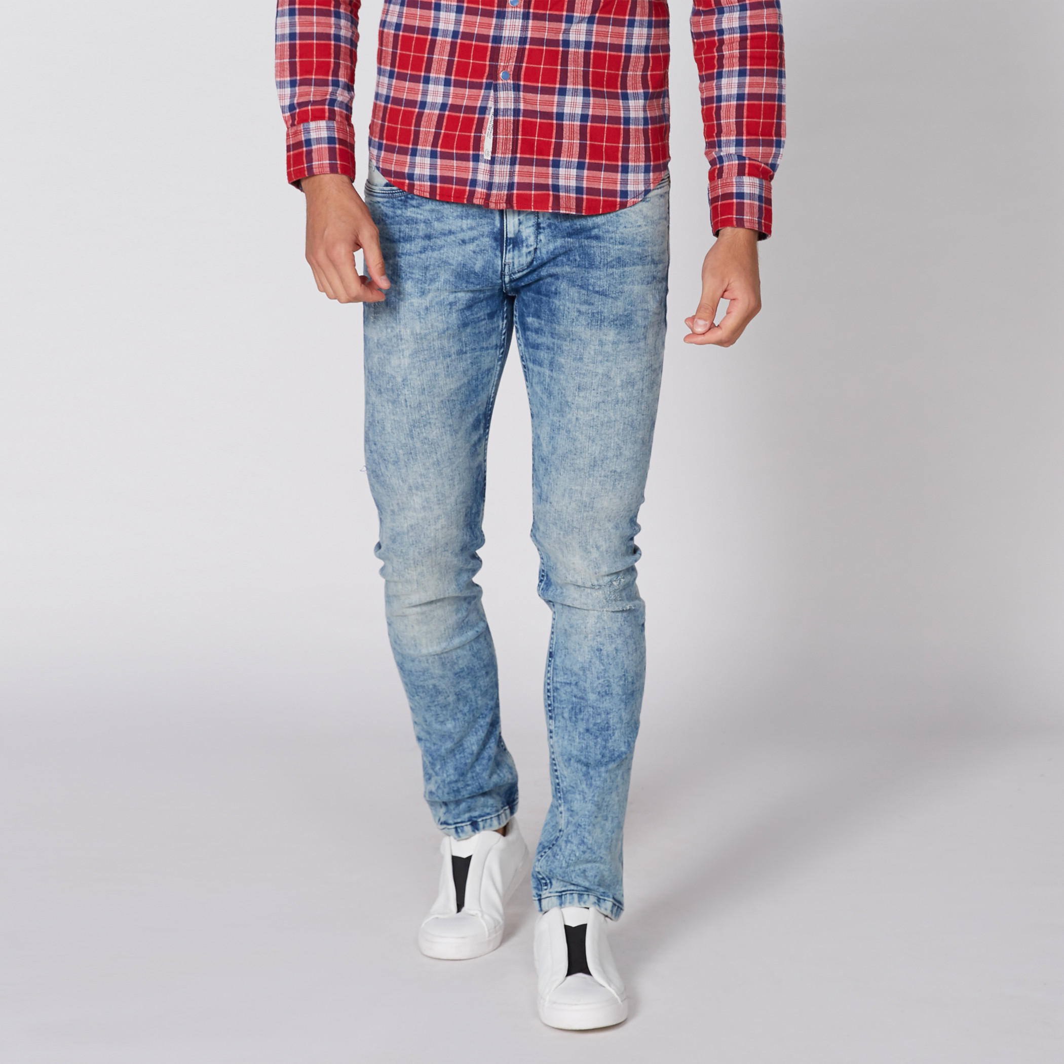 بنطال جينز طويل بجيوب بيينج هيومان-men-clothing-bottoms-jeans-image-1