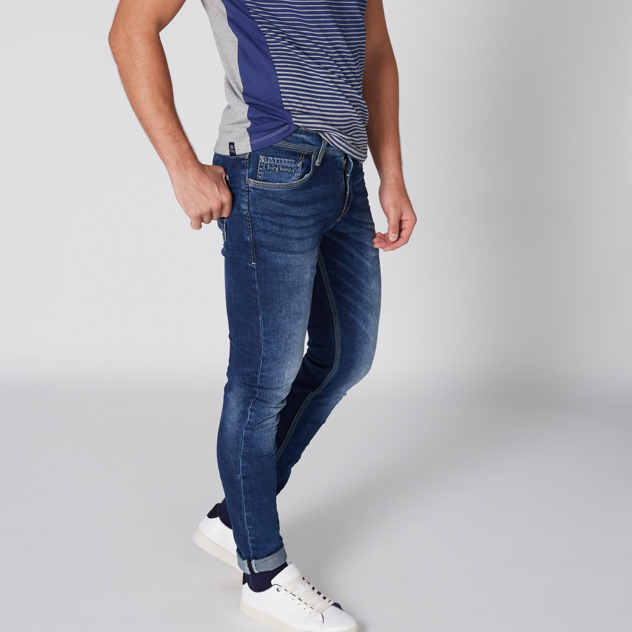 بنطال جينز طويل بزر إغلاق وجيوب بيينج هيومان-men-clothing-bottoms-jeans-image-4
