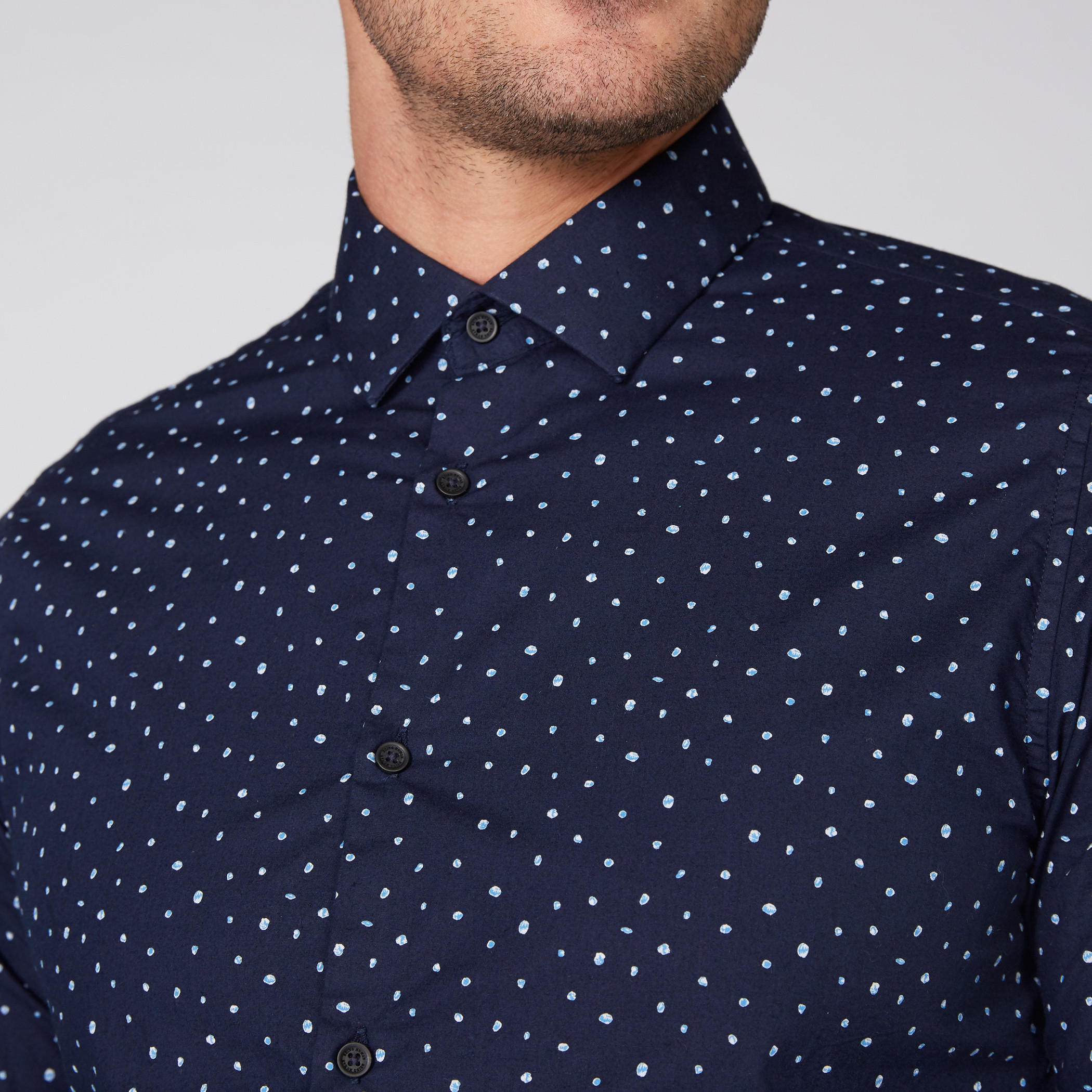 قميص بأكمام طويلة وأزرار مع طبعات بيينج هيومان-men-clothing-shirts-image-2