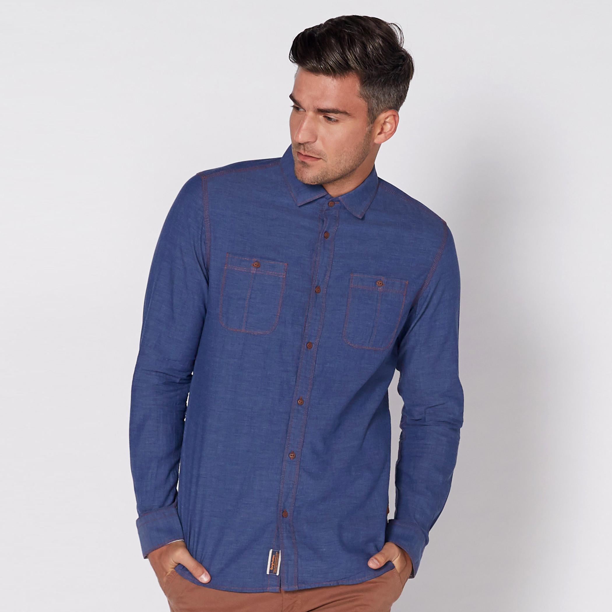 قميص بأكمام طويلة وأزرار بيينج هيومان-men-clothing-shirts-image-4