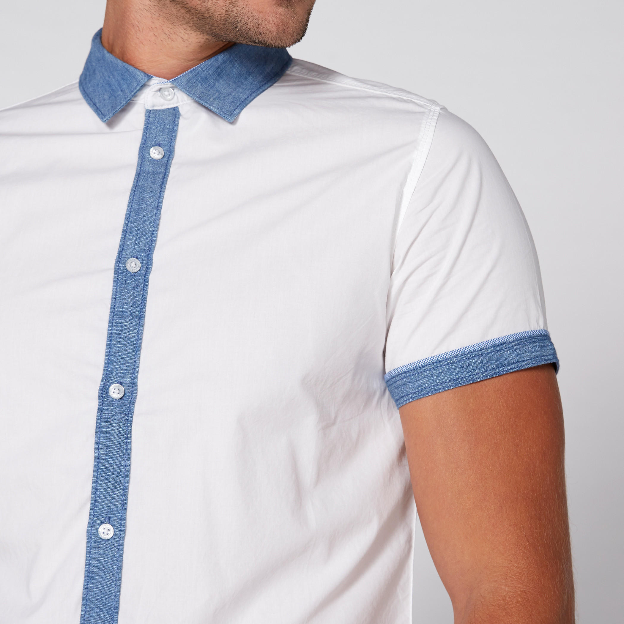 Being Human Short Sleeves Shirt with Contrast Placket-men-clothing-shirts-image-3