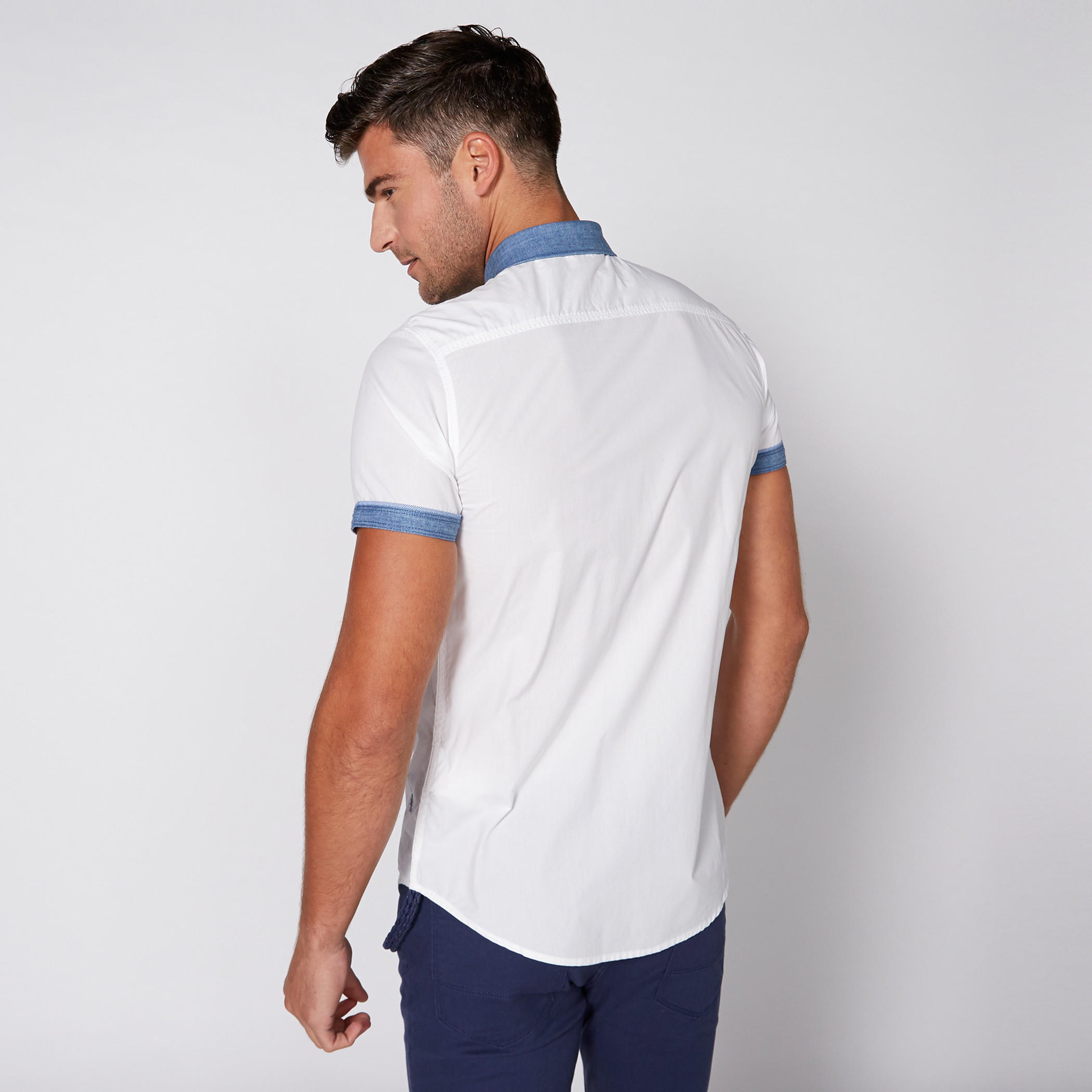 Being Human Short Sleeves Shirt with Contrast Placket-men-clothing-shirts-image-4
