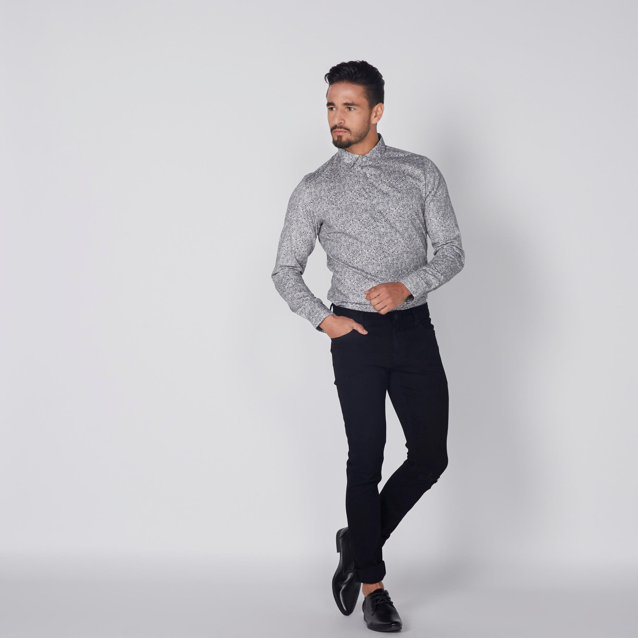قميص بطبعات بيينج هيومن بأكمام طويلة وأزرار-men-clothing-shirts-image-4