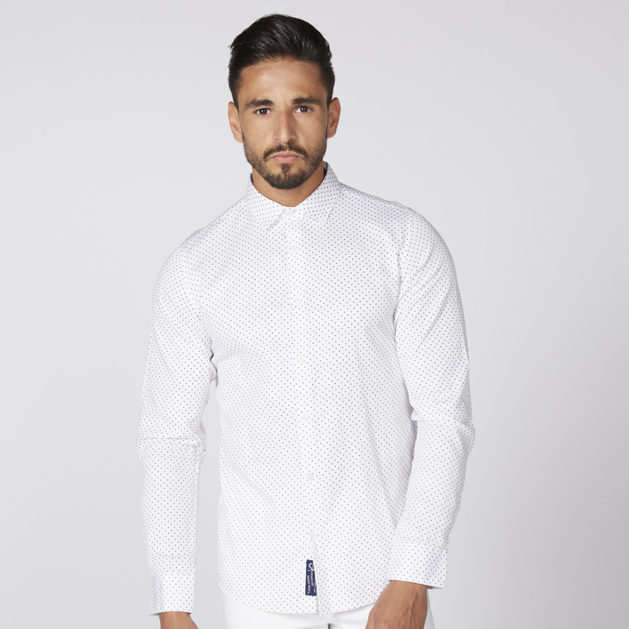 قميص بأكمام طويلة وأزرار مع طبعات بيينج هيومان-men-clothing-shirts-image-1