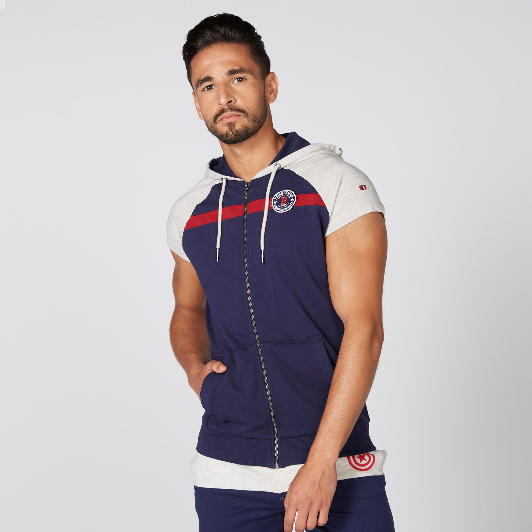 جاكيت بأكمام قصيرة وطبعات بيينج هيومان-men-clothing-jacketsandblazers-jackets-image-1