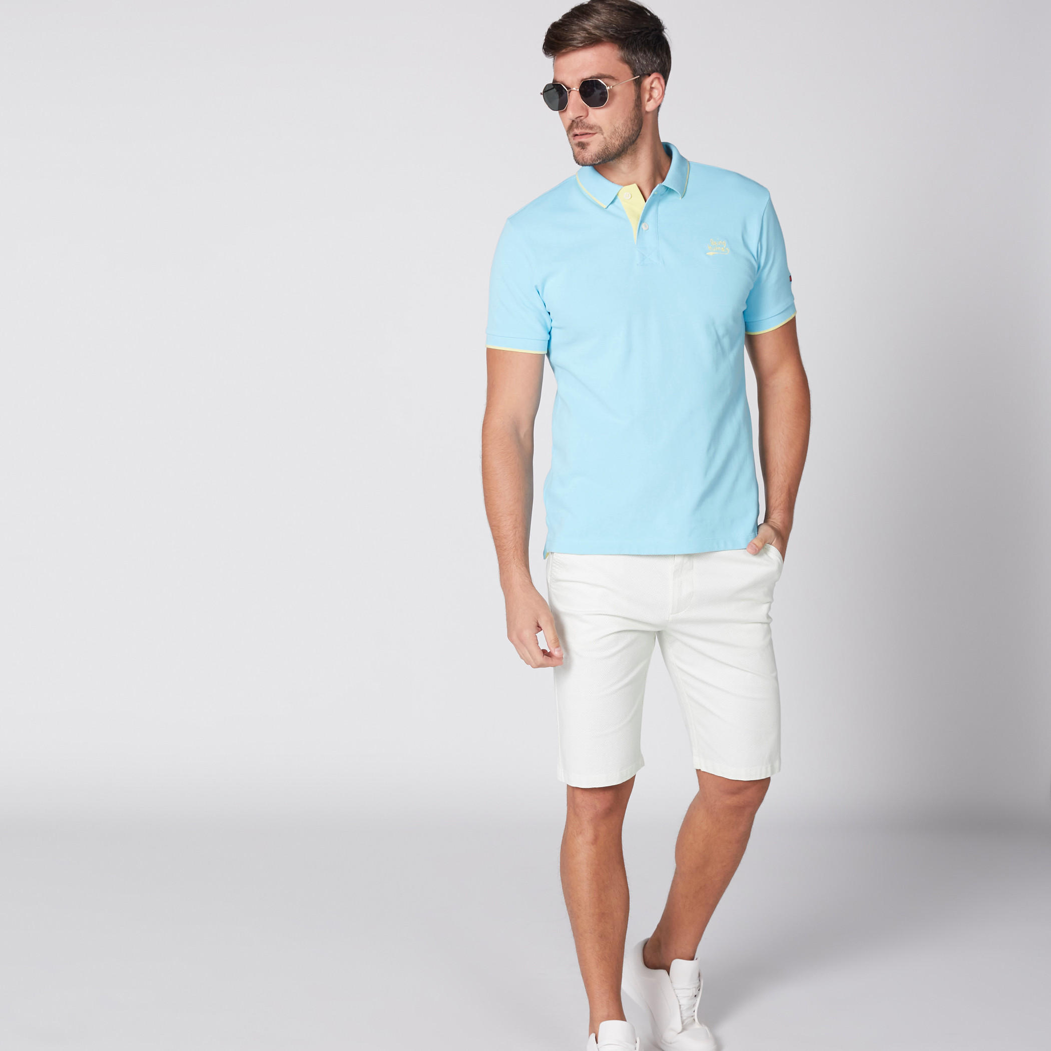 تيشيرت بياقة بولو وأكمام قصيرة بيينج هيومان-men-clothing-tshirtsandpolos-polos-image-1