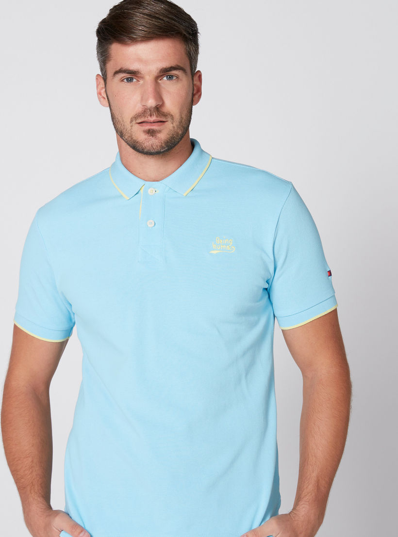 تيشيرت بياقة بولو وأكمام قصيرة بيينج هيومان-men-clothing-tshirtsandpolos-polos-image-2